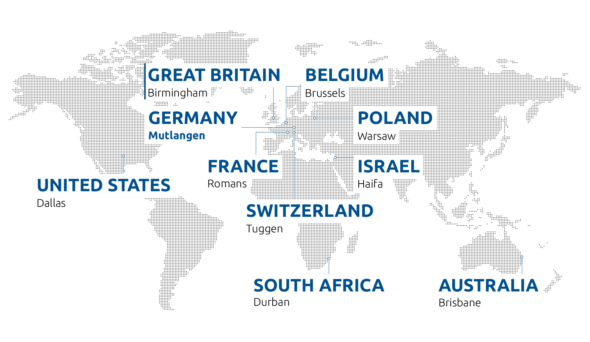 Map with PDR locations